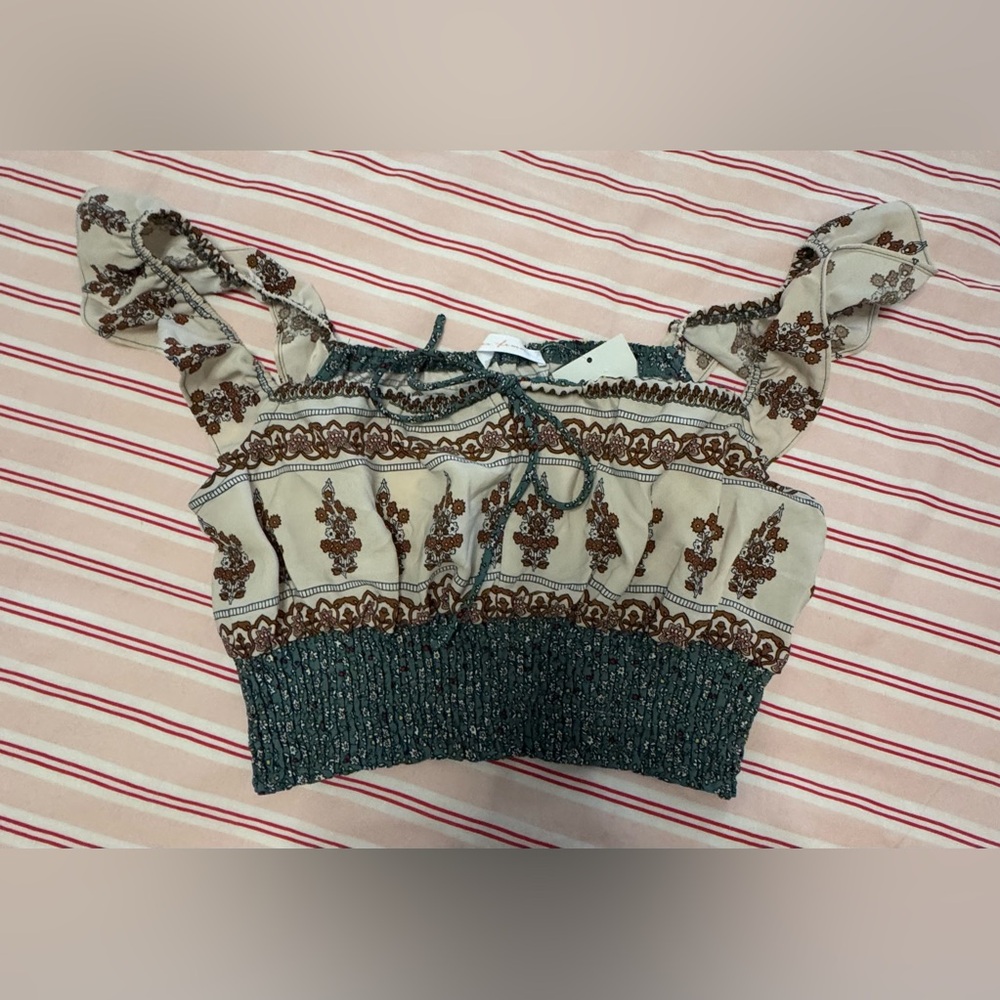 Bohemian Floral Print Crop Top
